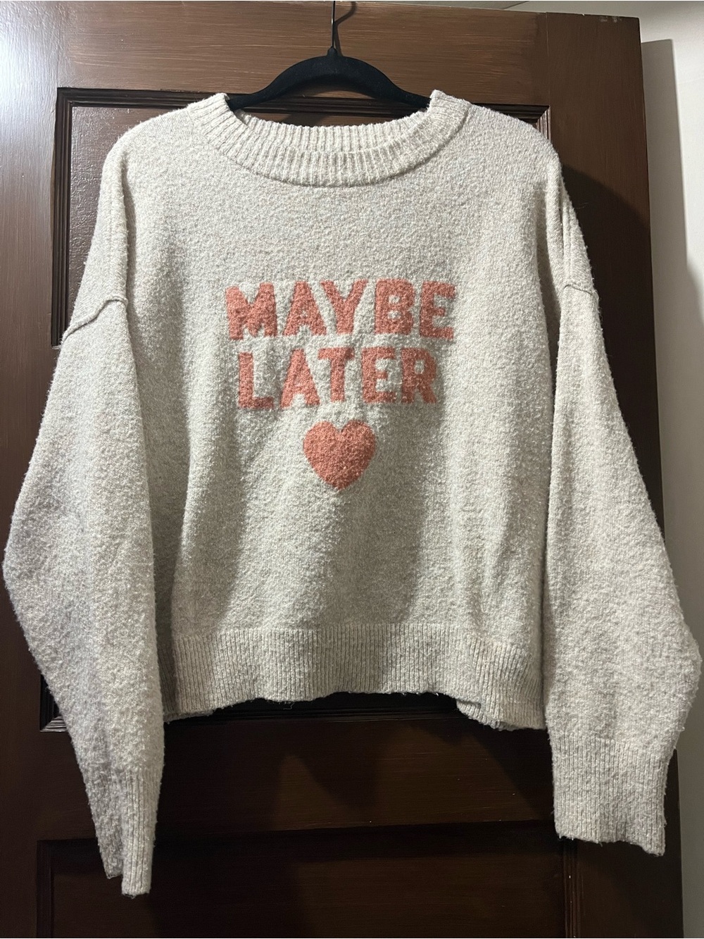 American Eagle Maybe Later Heart Graphic knit Sweater - Women's medium